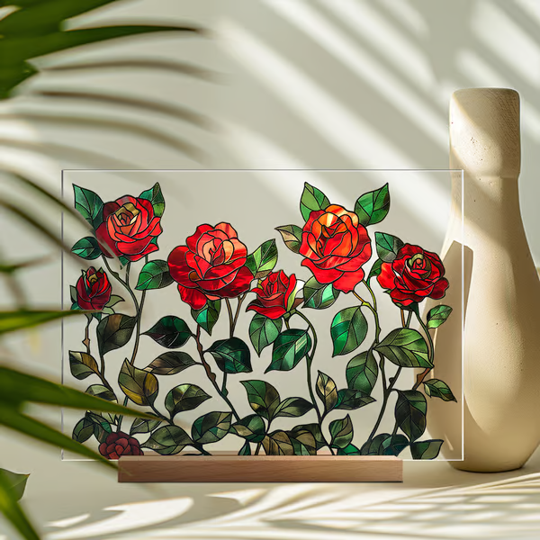 🔥Last Day 50% OFF🔥Painted Colorful Flower Pattern Glass Decor