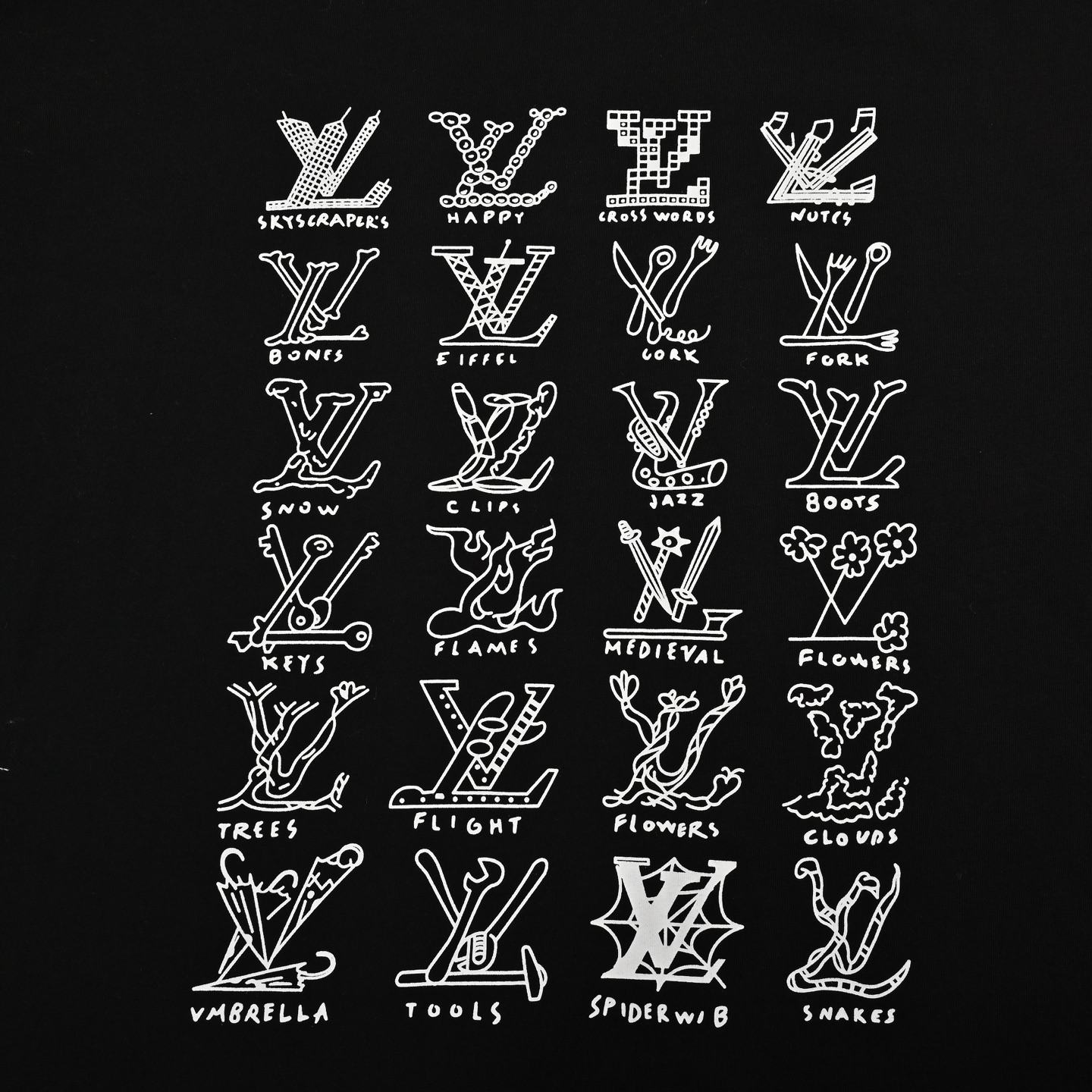 Louis Vuitton 25ss multi-logo printed short sleeves