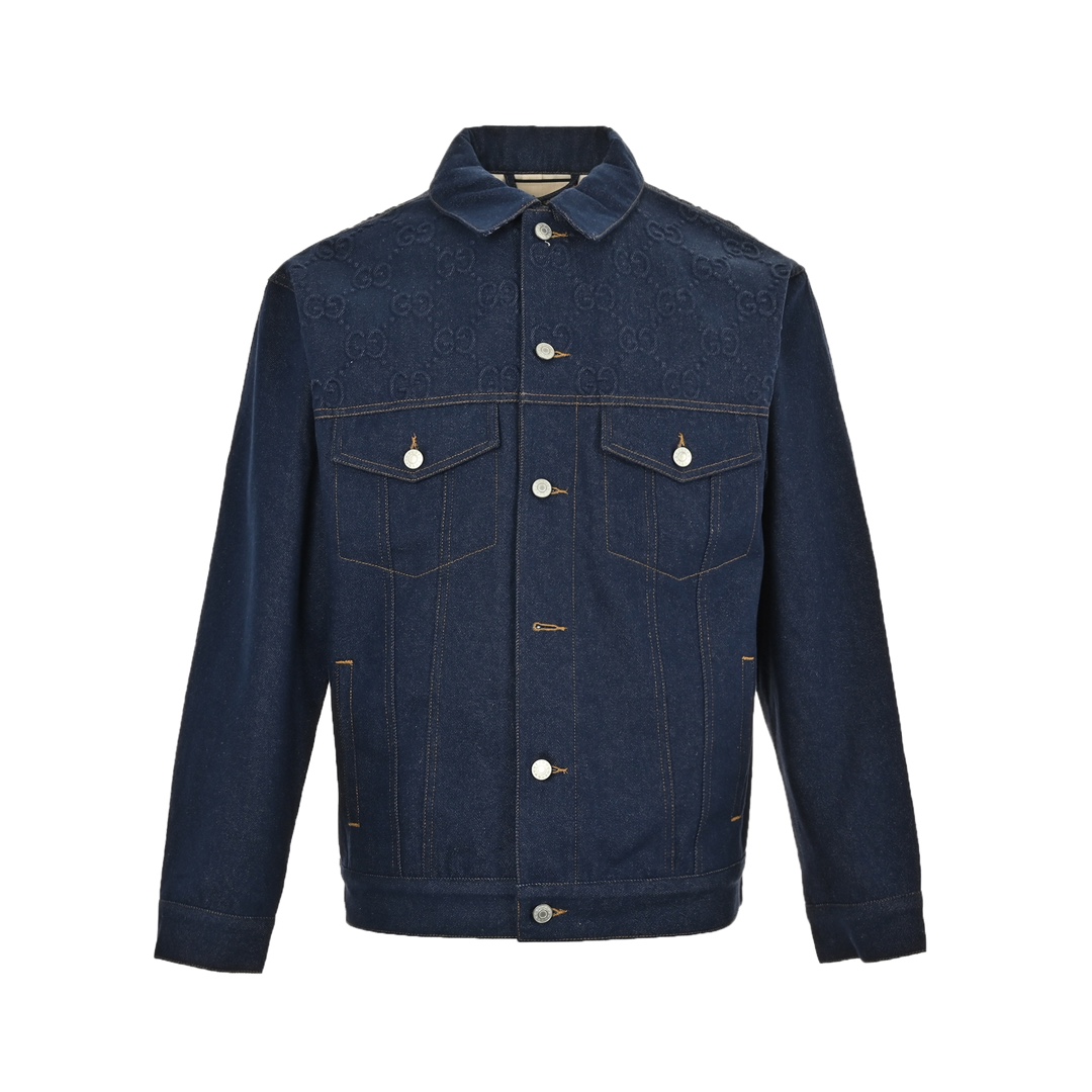 Gucci 24Fw embossed logo denim jacket