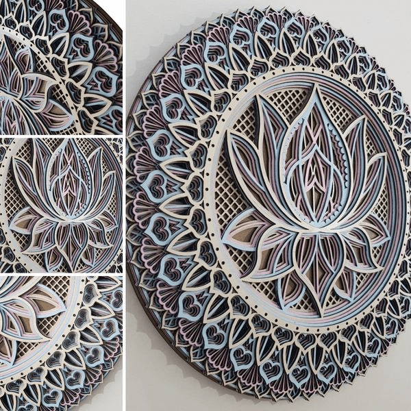 Lotus Flower Wooden Mandala-Art Wall【BUY 2 FREE SHIPPING】