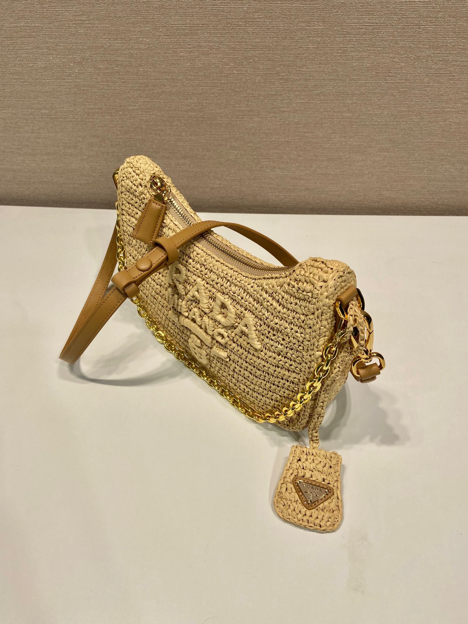 Prada Hand-woven Hobo Underarm Bag 1BC204B