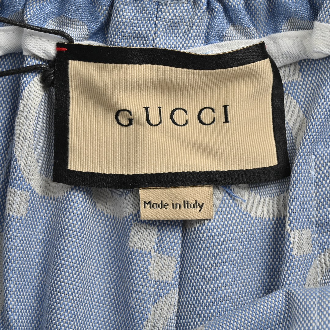 Gucci 24ss Haze Blue Full Print Double G Jacquard Suit Shorts