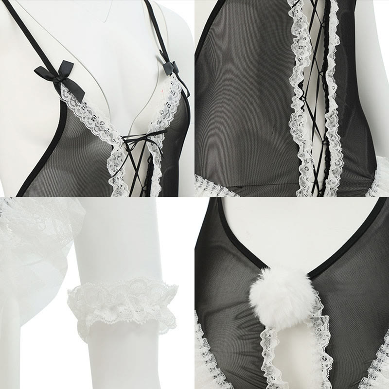 Cosplay Bunny Strappy Sexy Lingerie Jumpsuit