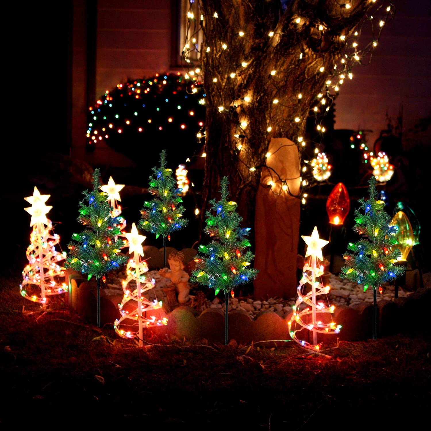 🔥Last Day 50% OFF🔥Upgraded Solar Christmas Tree Stake Lights