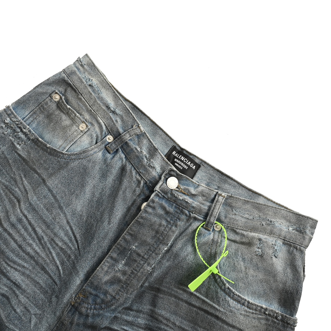 Balenciaga Hidden Dye Dirty Ripped Jeans