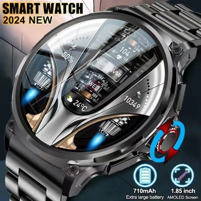 For Huawei Xiaomi GPS Track Smart Watch Men 1.85-Inch Ultra HD AMOLED Screen 710 Mah Battery Bluetooth Call SmartWatches 2024New