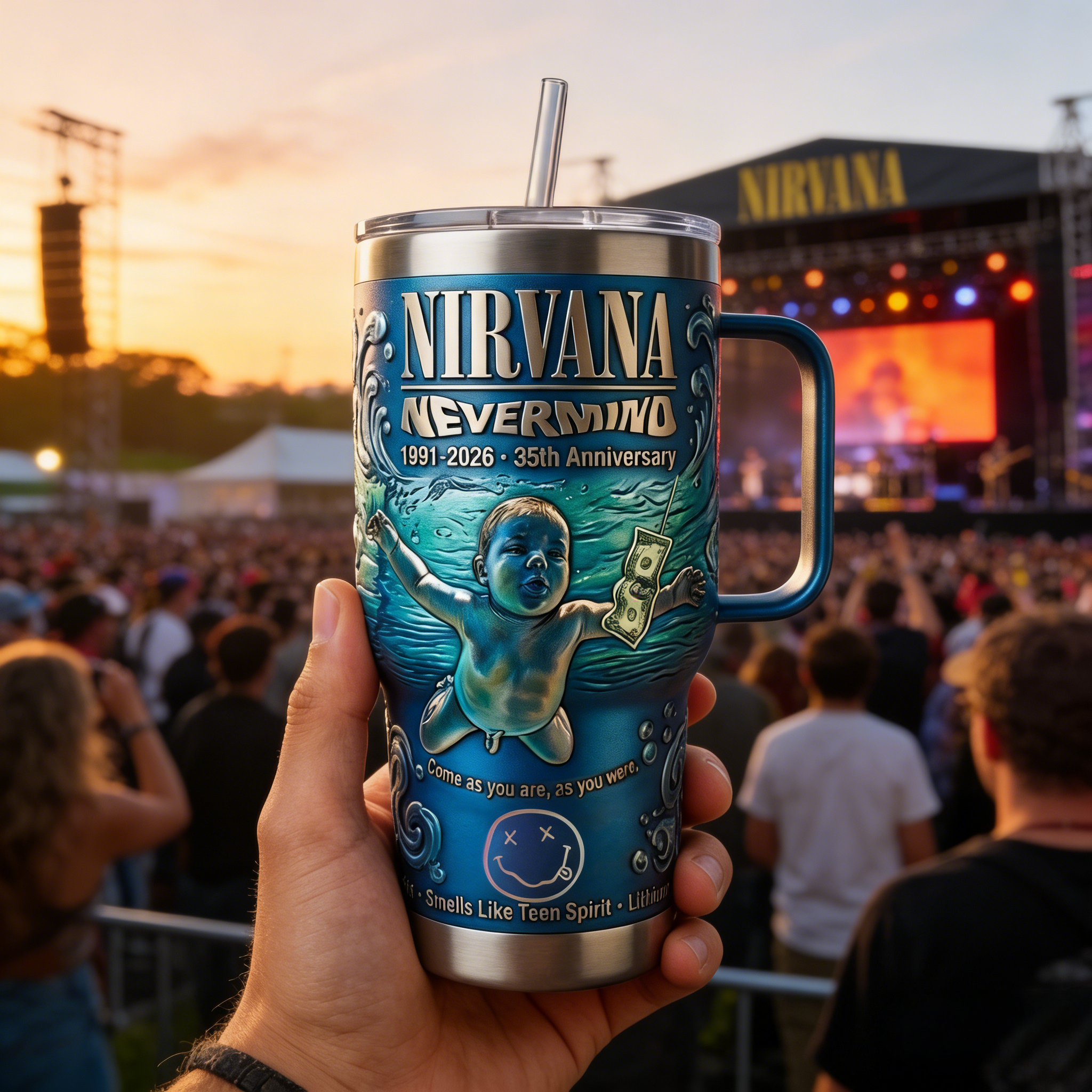 Nirvana Nevermind 35th Anniversary Tumbler