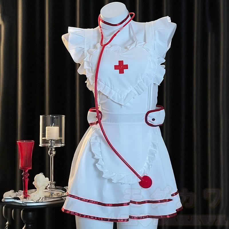 Cosplay Nurse Uniform Backless Lingerie Dress