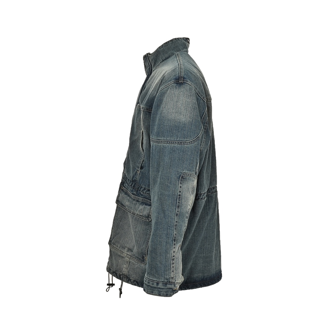 Balenciaga 24Fw multi-pocket denim quilted coat