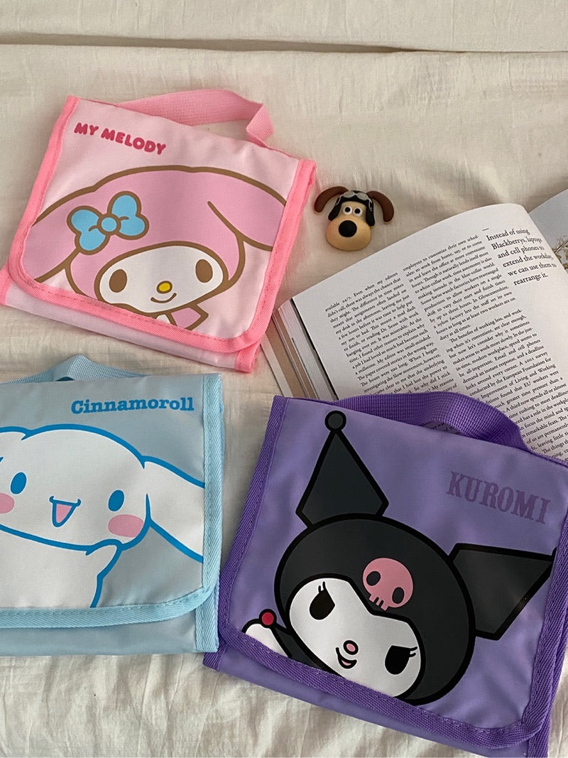 Sanrio Travel Makeup Portable Storage Bag | Dividers for Cosmetics Makeup Brushes Toiletry Jewelry Digital Accessories