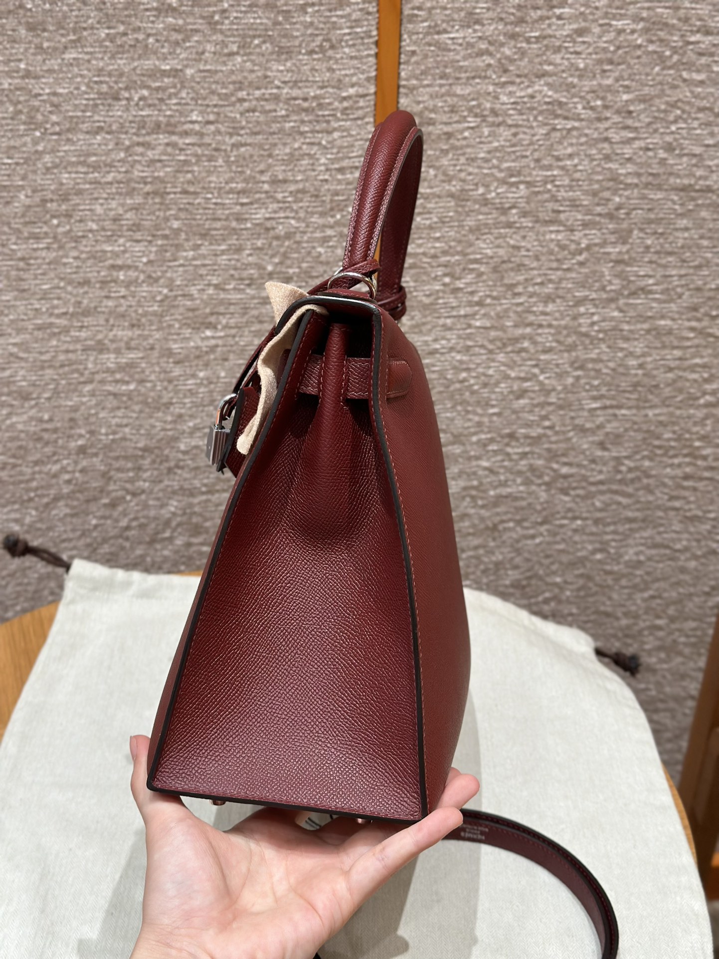 Hermès Kelly 55Rouge H (Handmade to order)