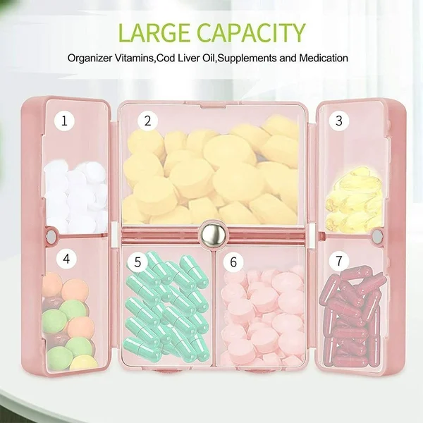 💊7 Compartments Travel Portable Pill Case