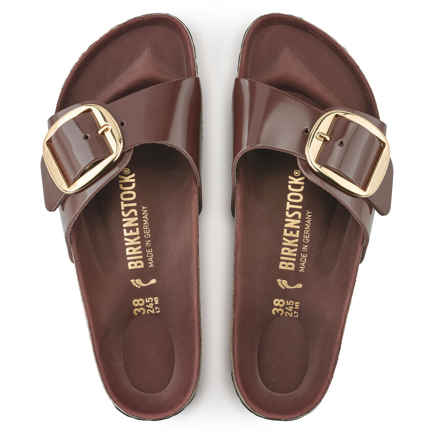 Madrid Big Buckle Natural Leather Patent B-81932