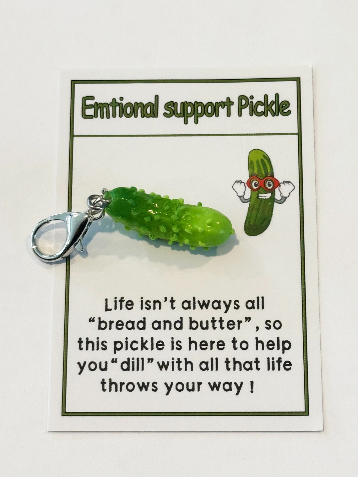 MINI Emotional Support Pickle Keychain