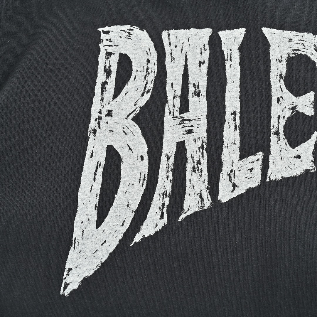 Balenciaga 24ss holiday style back letter print short sleeves