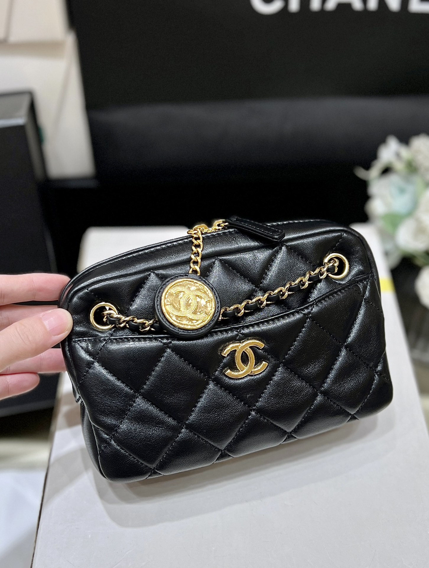 Chanel 24K Autumn and Winter Limited Edition Gold Coin Camera Bag AS5190