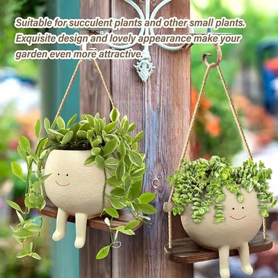 Swing Smiling Face Flower Pot🌿✨