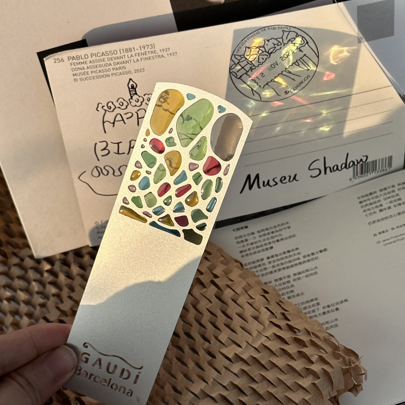 🎄CHRISTMAS ON SALE🔥Colorful light and shadow magnetic metal refrigerator sticker bookmark souvenir