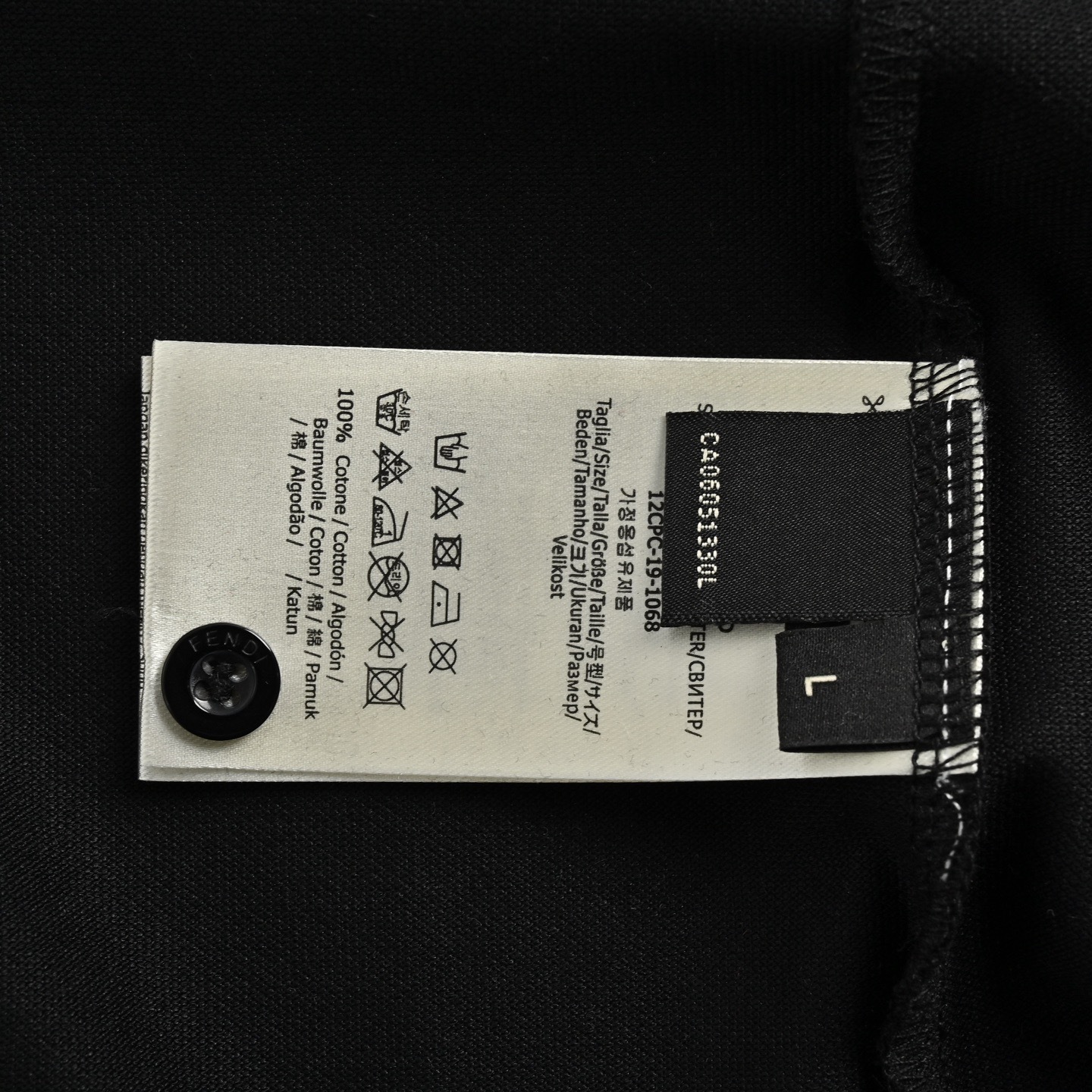 Fendi 25ss embroidered eyes ribbon Polo short sleeve