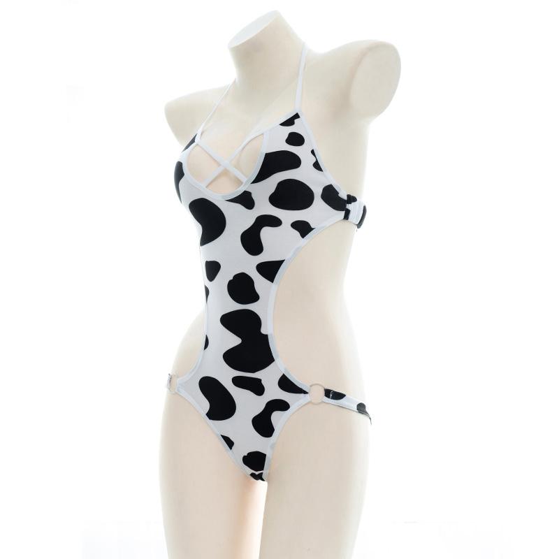 Cow Print Bow Jumpsuits Lingerie