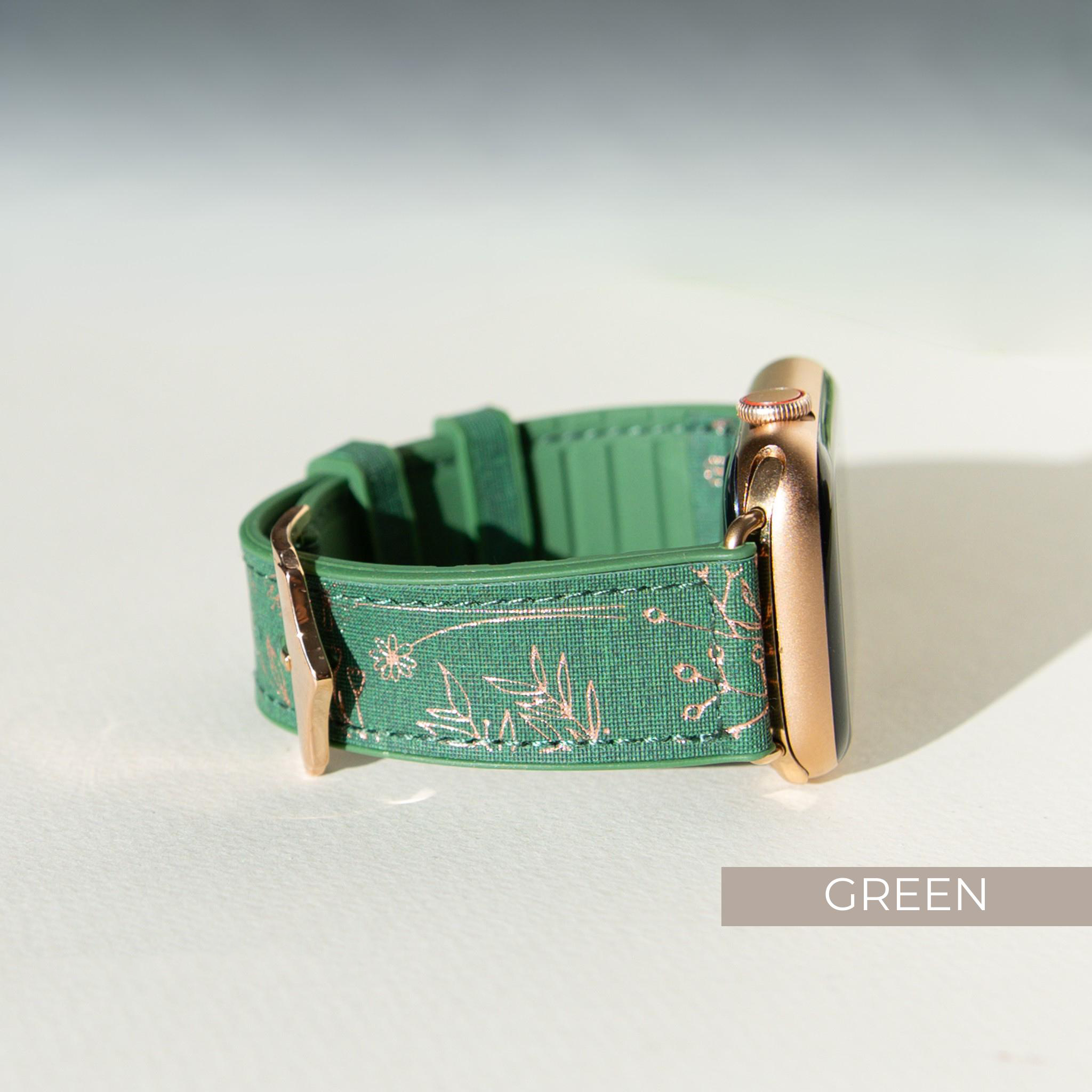 Bamboo leaf apple watch strap