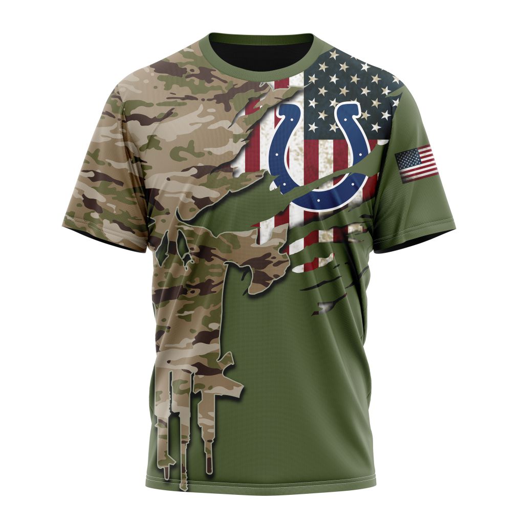 INDIANAPOLIS COLTS 3D HOODIE VETERANS DAY