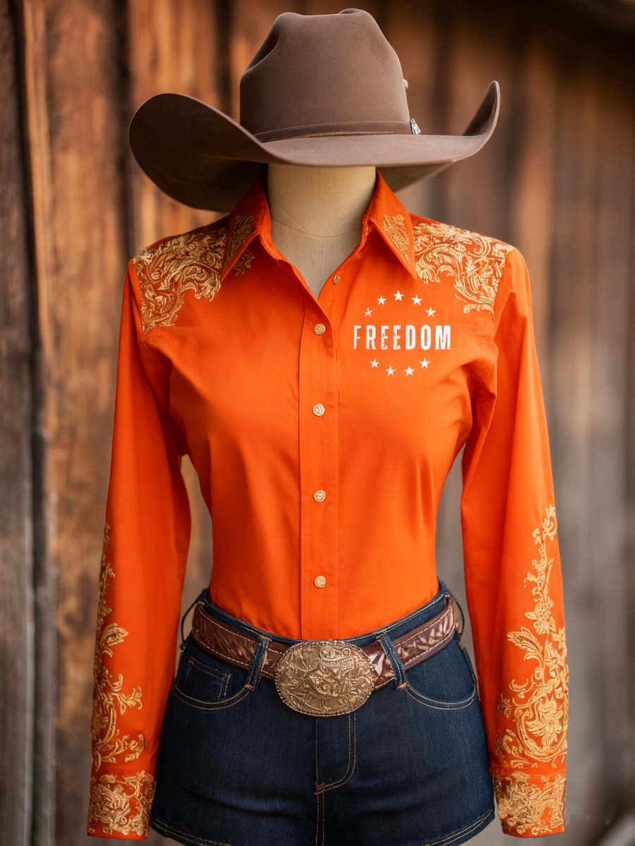Women's Vintage FREEDOM Western Long Sleeve Shirt