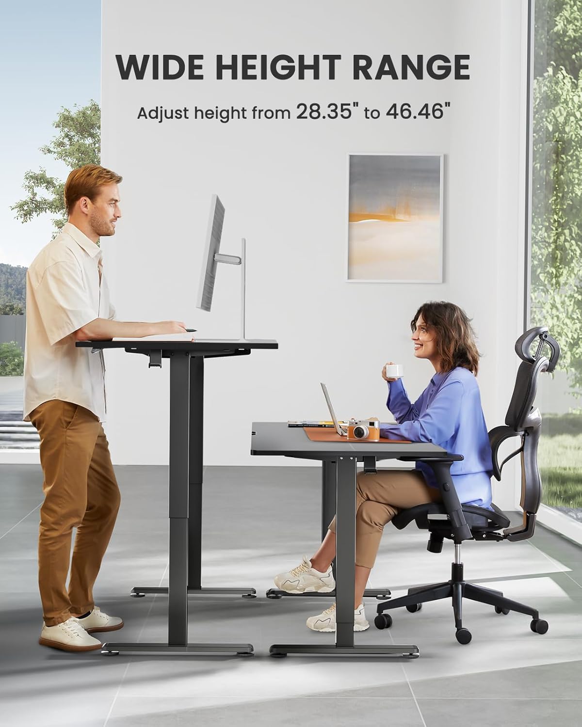 🔥Hot sale🔥Height-adjustable electric upright office desk
