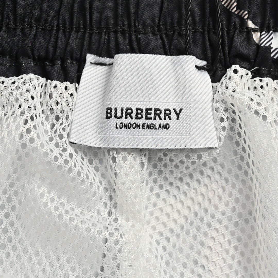 Burberry 24ss check horse beach shorts