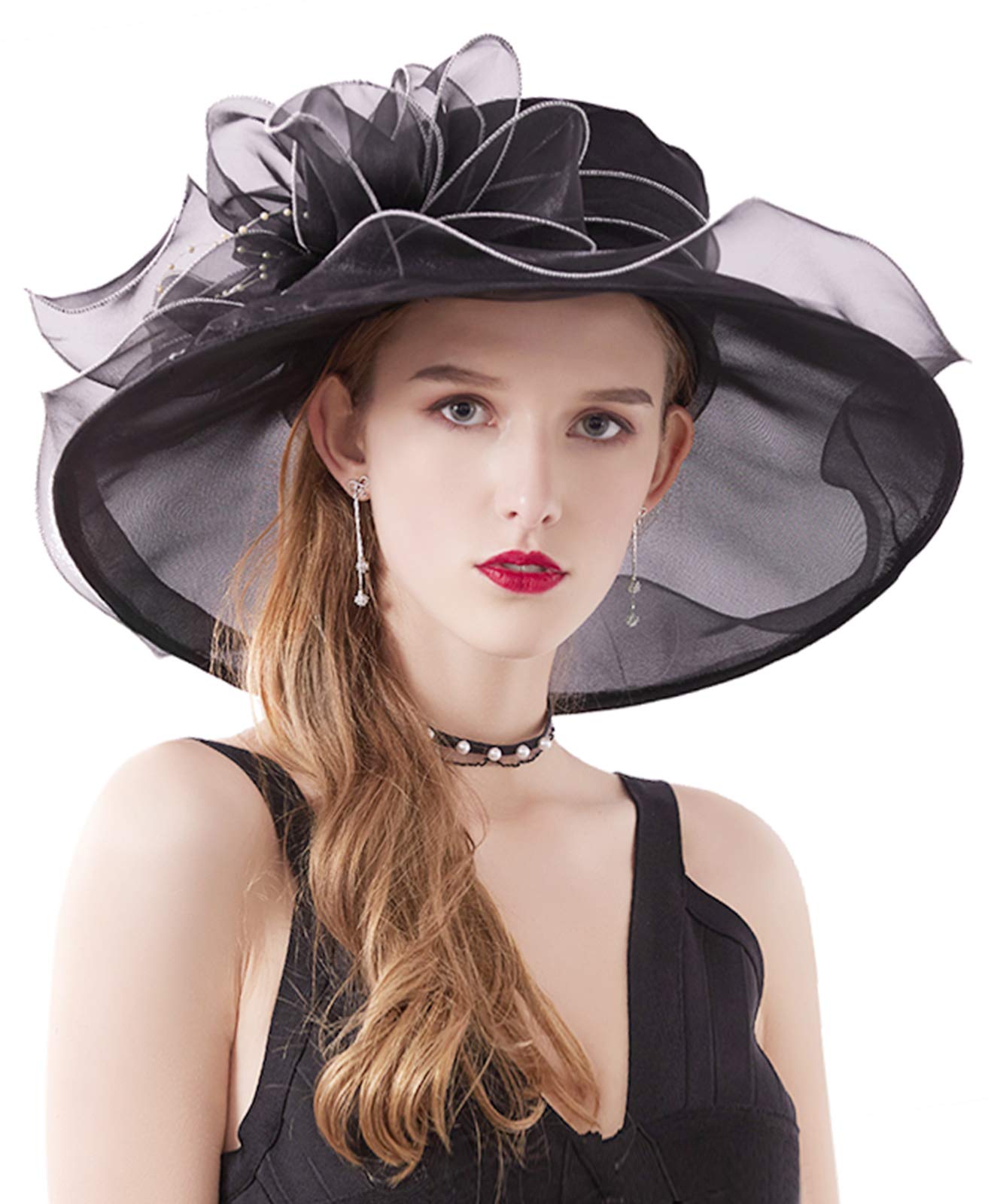 (🔥Last Day Promotion-SAVE 50% OFF)-Elegant Lady Wide Brim Flower Sun Hat - BUY 2 GET 10% OFF
