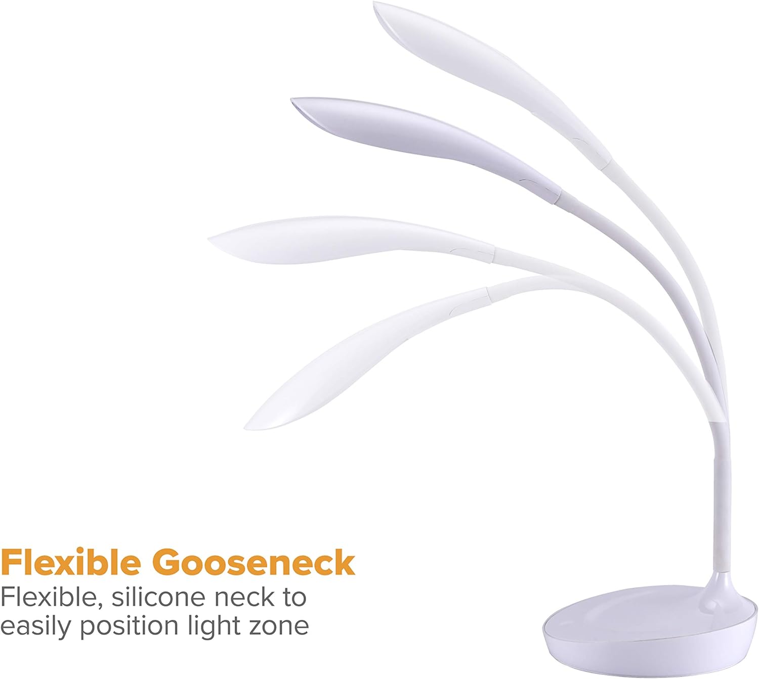 Bostitch Office LED Gooseneck Desk Lamp with USB Charging Port, 3 Dimming Levels, Touch Control, Blue (VLED1502-BLUE)