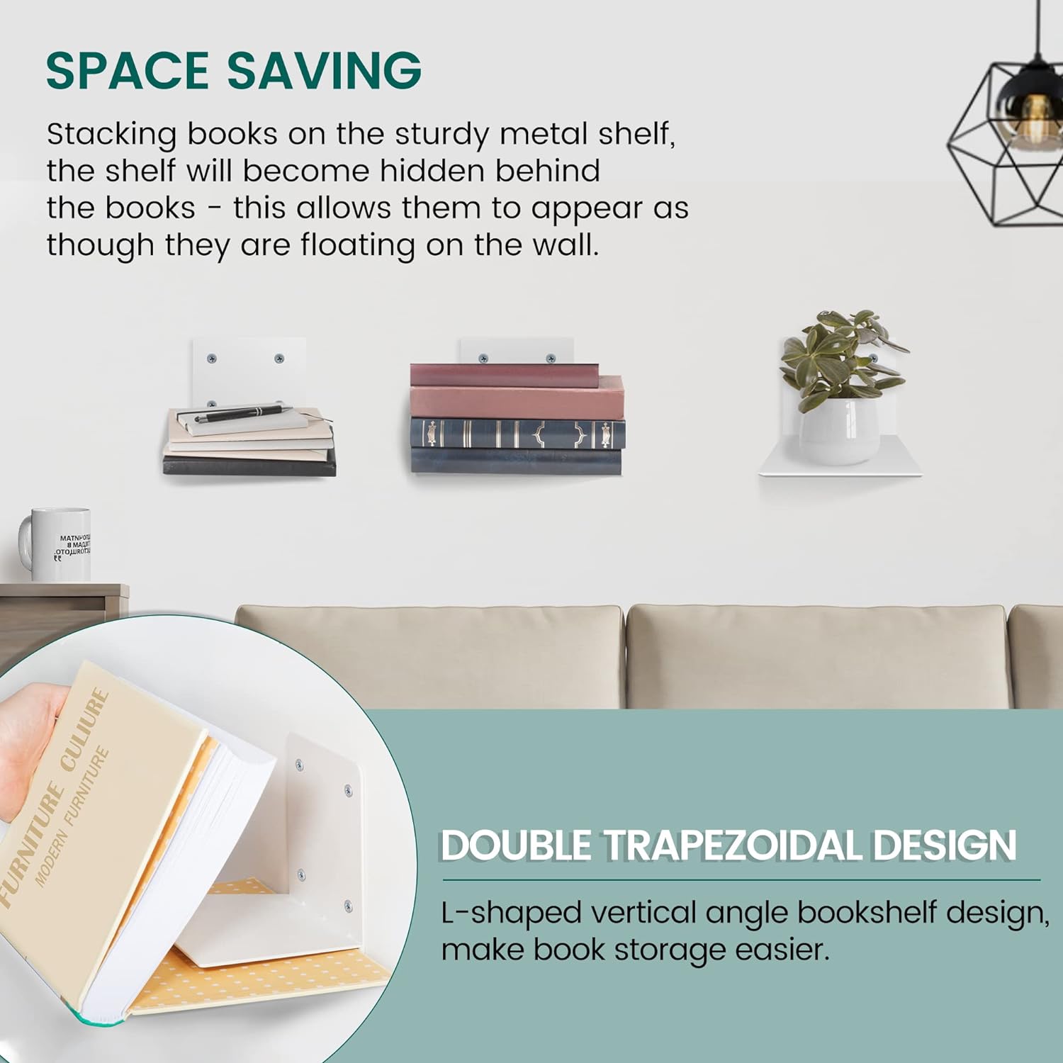 👍Last Day Promotion 60% OFF💥Invisible Floating Bookshelf - Metal Heavy Duty Wall Mounted Book Organizer