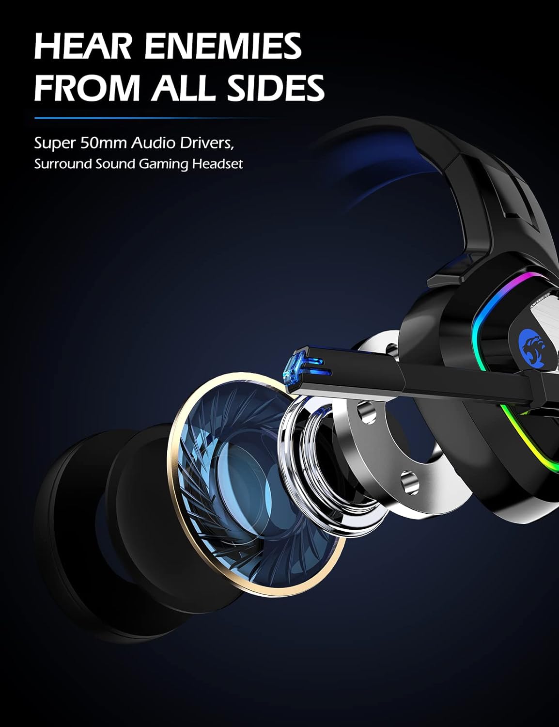 ZIUMIER Z66 Gaming Headset, Wired, Over-Ear, Noise Cancelling Mic, RGB Light, Stereo Surround Sound, Compatible with PS4, PS5, Xbox One, Laptop (Green)