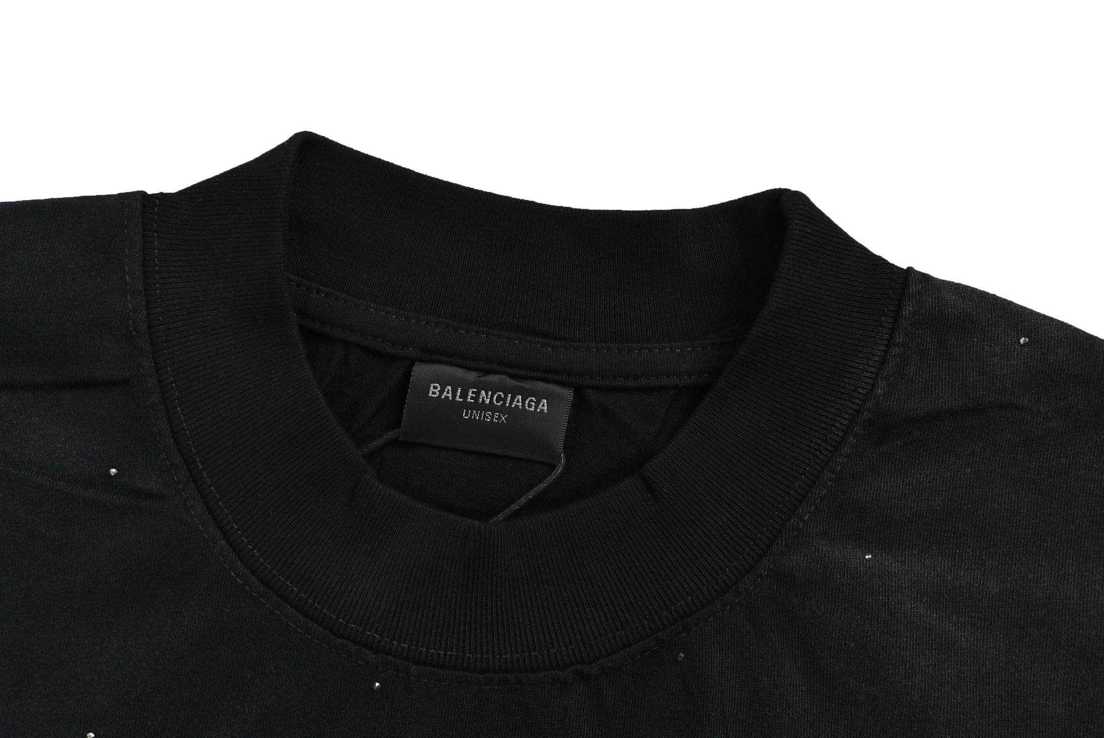 Balenciaga 25ss starry washed sandblasted rhinestone short sleeves