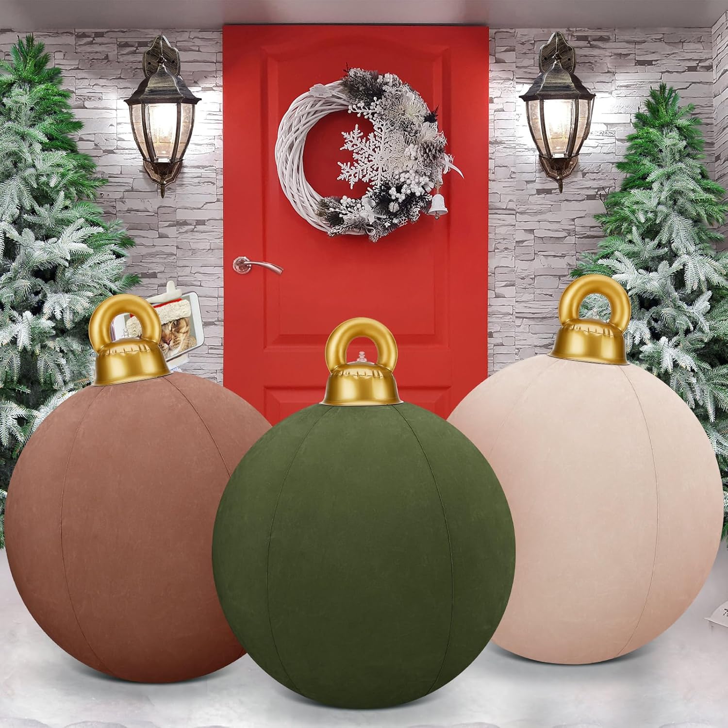 🎅2024 Christmas Promos🔥Giant Inflatable Velvet Christmas Balls