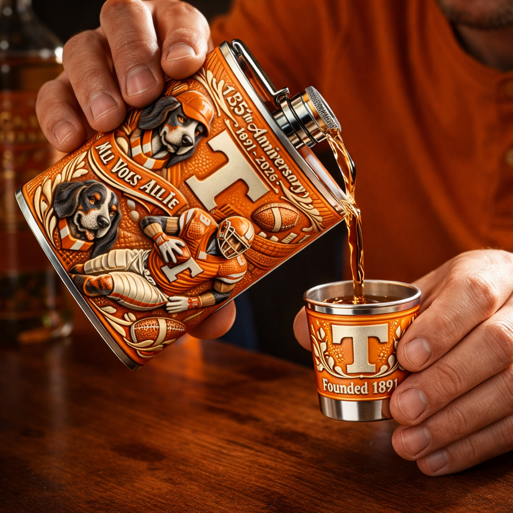 Tennessee Volunteers 135th Anniversary Flask Gift Set