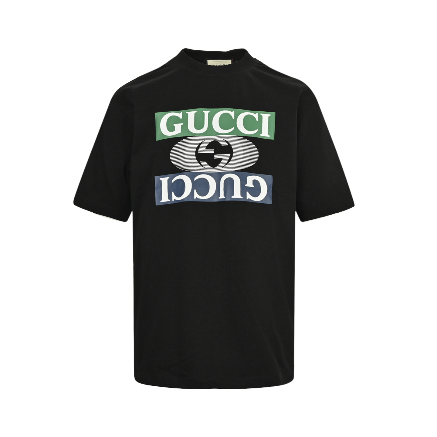 Gucci 25ss simple inverted letter logo print short sleeve