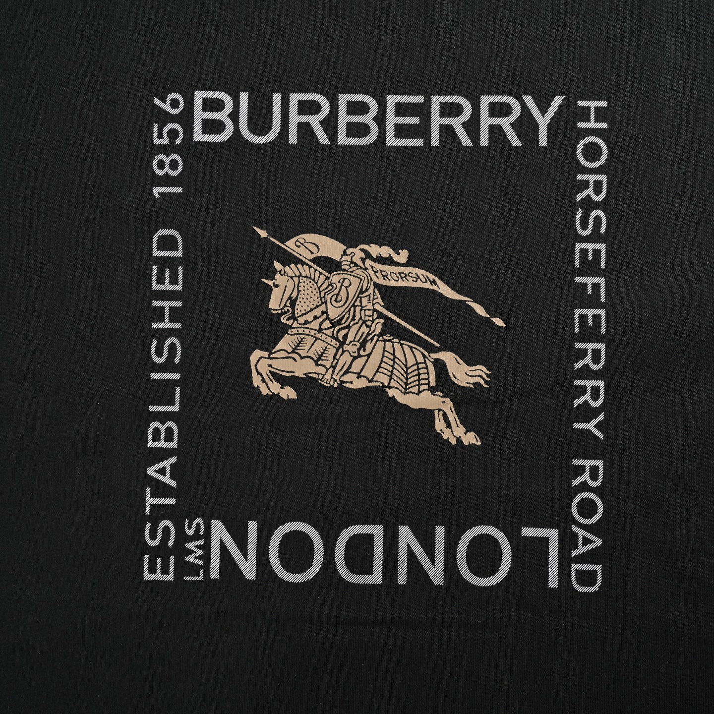 Burberry 25ss square letter warhorse print short sleeve