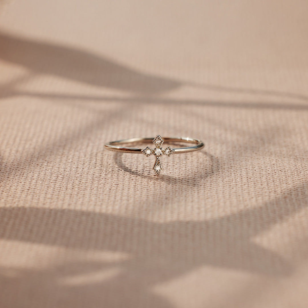 Pray Through It Minimalist Cross Ring