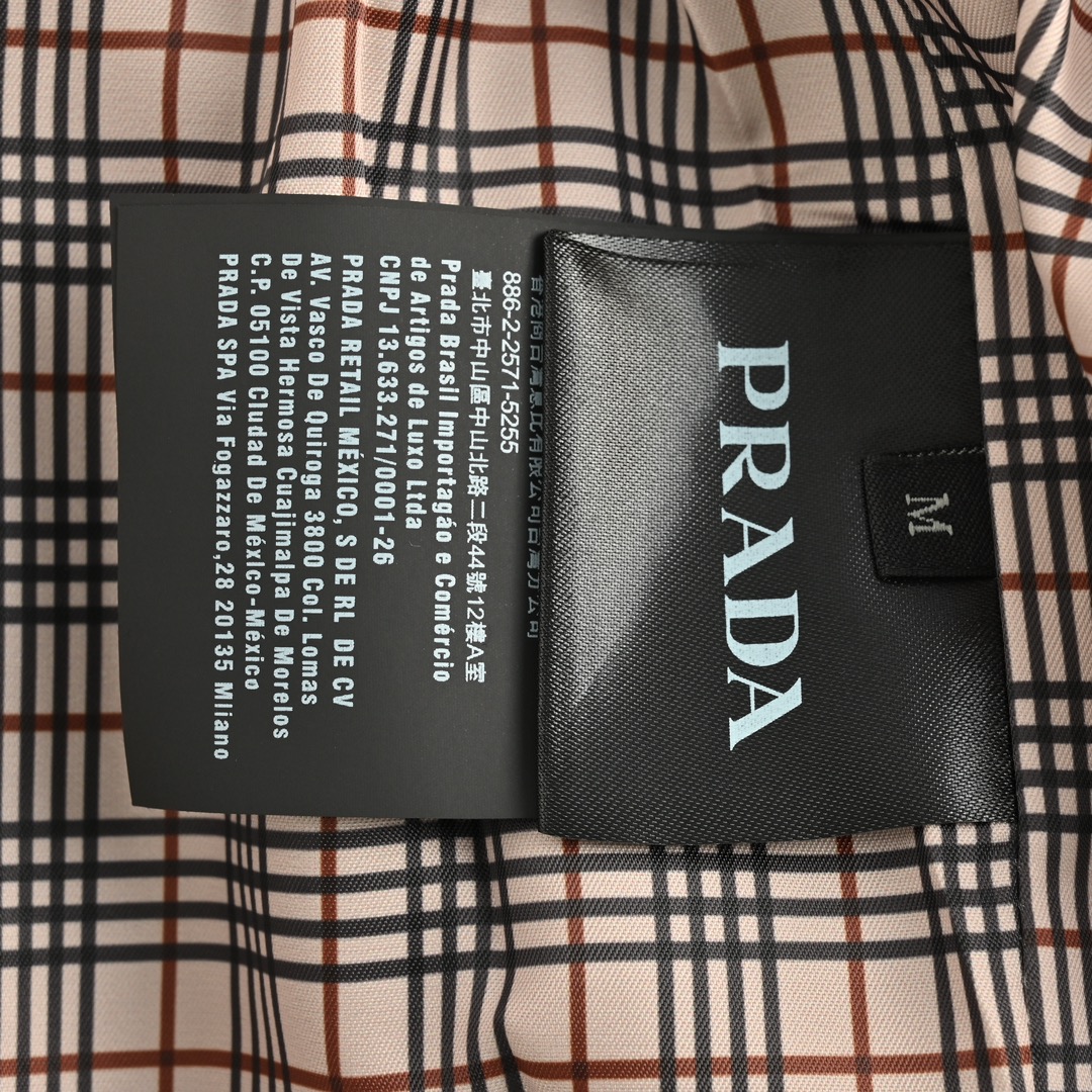 Prada 24Fw distressed leather jacket with triangle logo on back