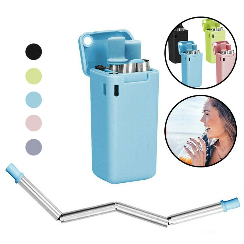 Collapsible Reusable Stainless Straw-BUY 5 GET 3 FREE & FREE SHIPPING