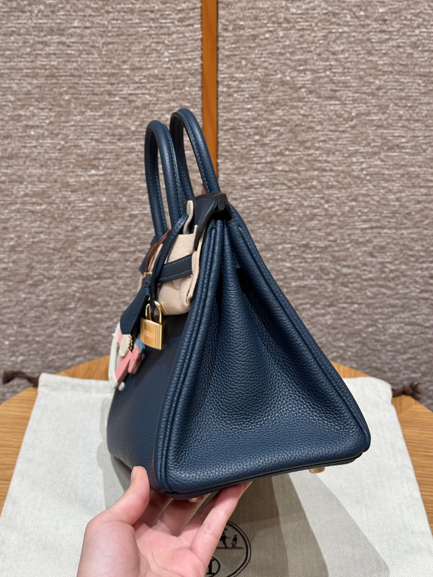 Hermès Birkin 7p Blue presse handbag (handmade to order)