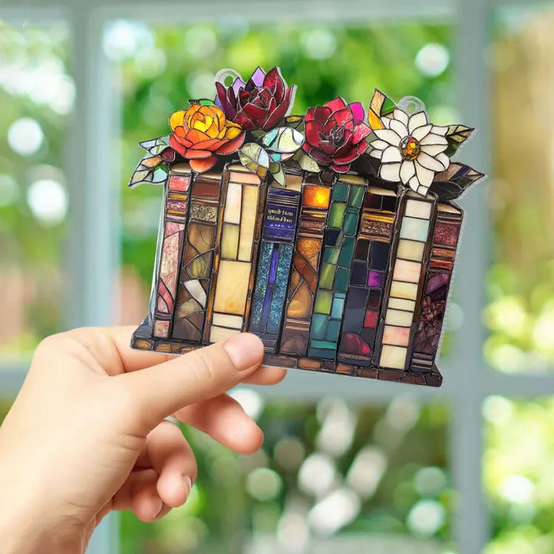 Christmas Flower Book Acrylic Window Hanging