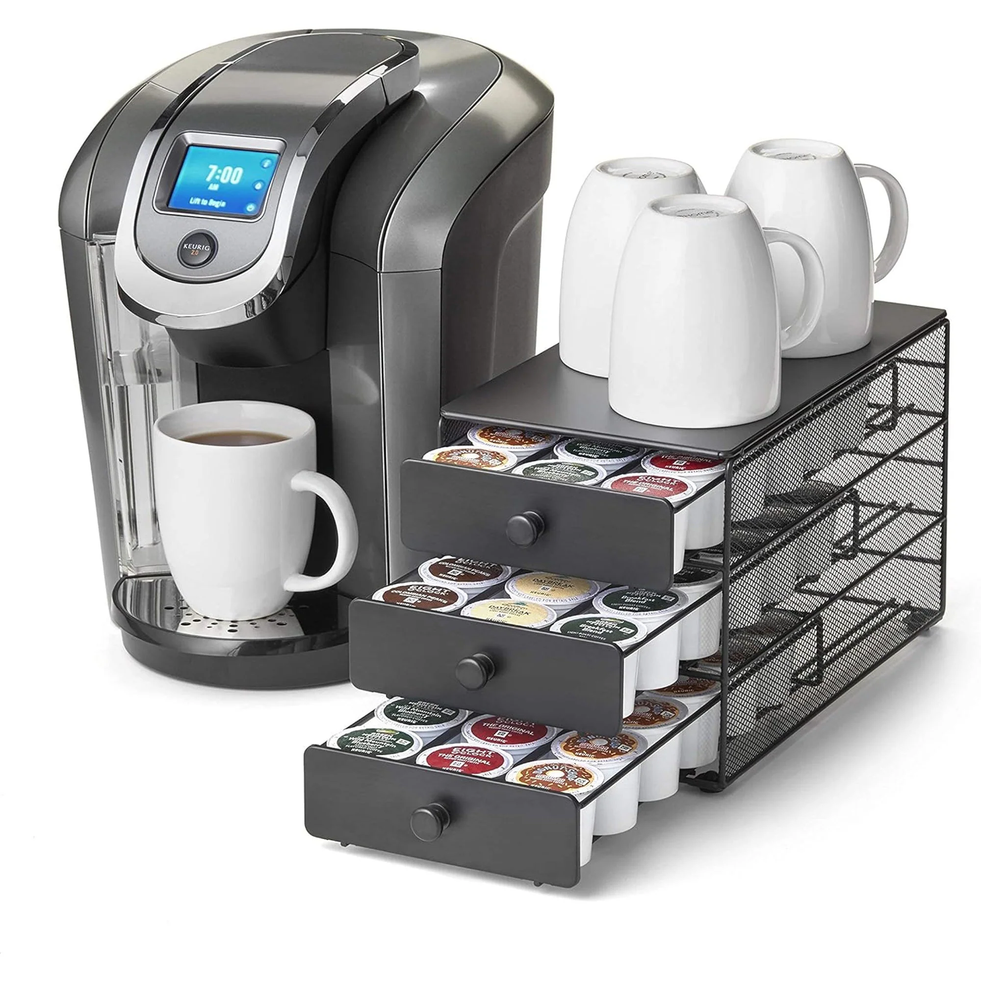Nifty 3-Tier Holder & Storage, 54 K-Cups Pod Pack Capacity Rack Satin Finish, Black