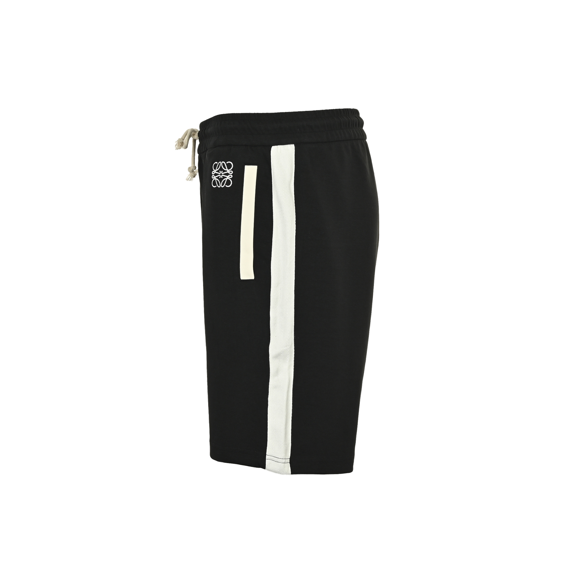 Loewe 25ss small logo colorblock ribbon embroidered shorts