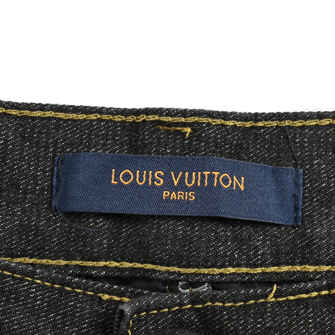 Louis Vuitton & Nigo co-branded heart patch patchwork jeans
