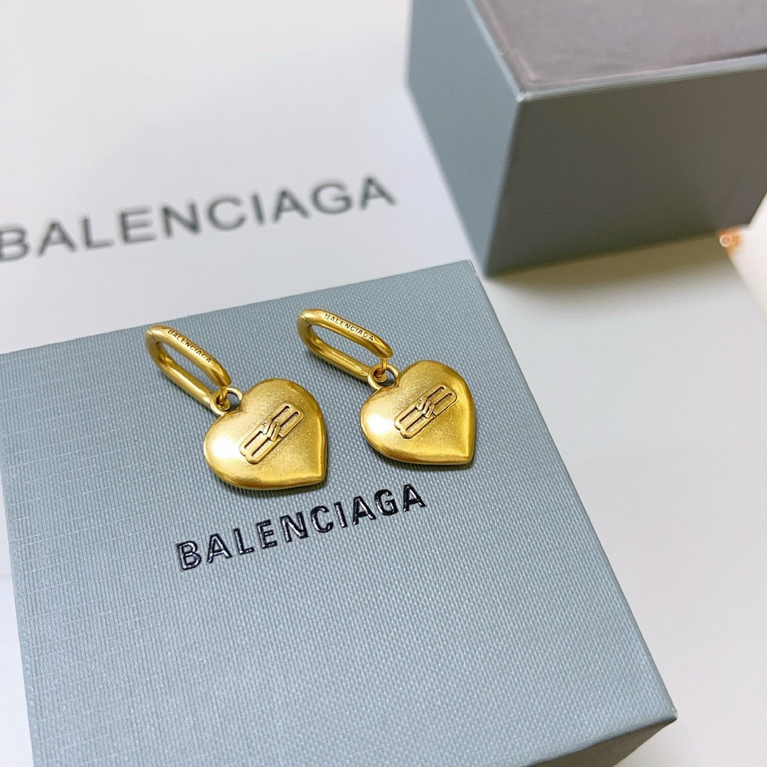Balenciaga BB Heart Earrings