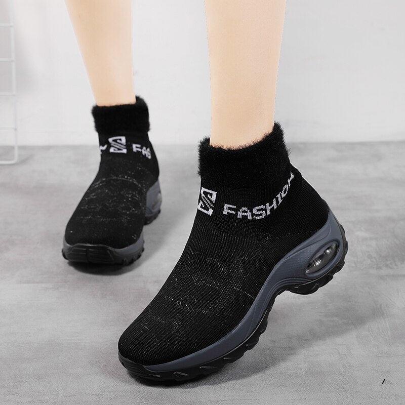 Winter Women Warm Fur Sock Boots