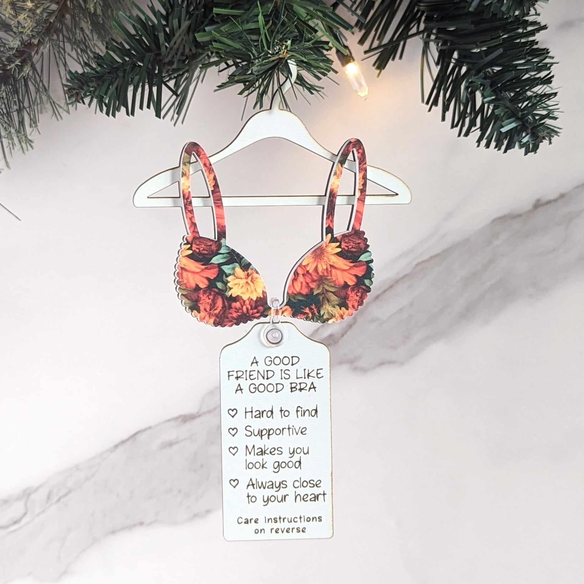A Good Friend is Like A Good Bra Christmas Ornament