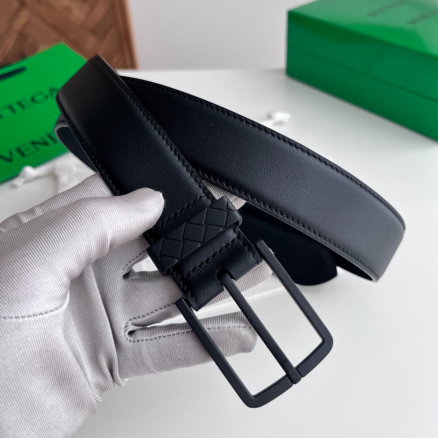 Bottega Veneta pin buckle cowhide double-sided belt 3.5cm wide